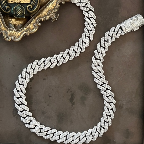 CERNUCCI • 14mm White Gold Baguette Cuban Necklace - Picture 9 of 9